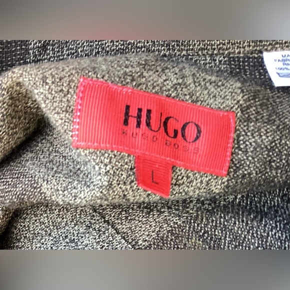 Hugo Boss 100% wool plaid car coat/ over shirt Lg, good condition - Picture 4 of 11